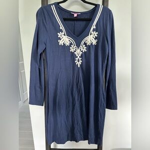 Lilly Pulitzer navy blue embroidered dress